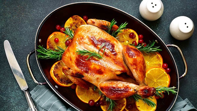 roasted chicken with oranges rosemary and cranberries